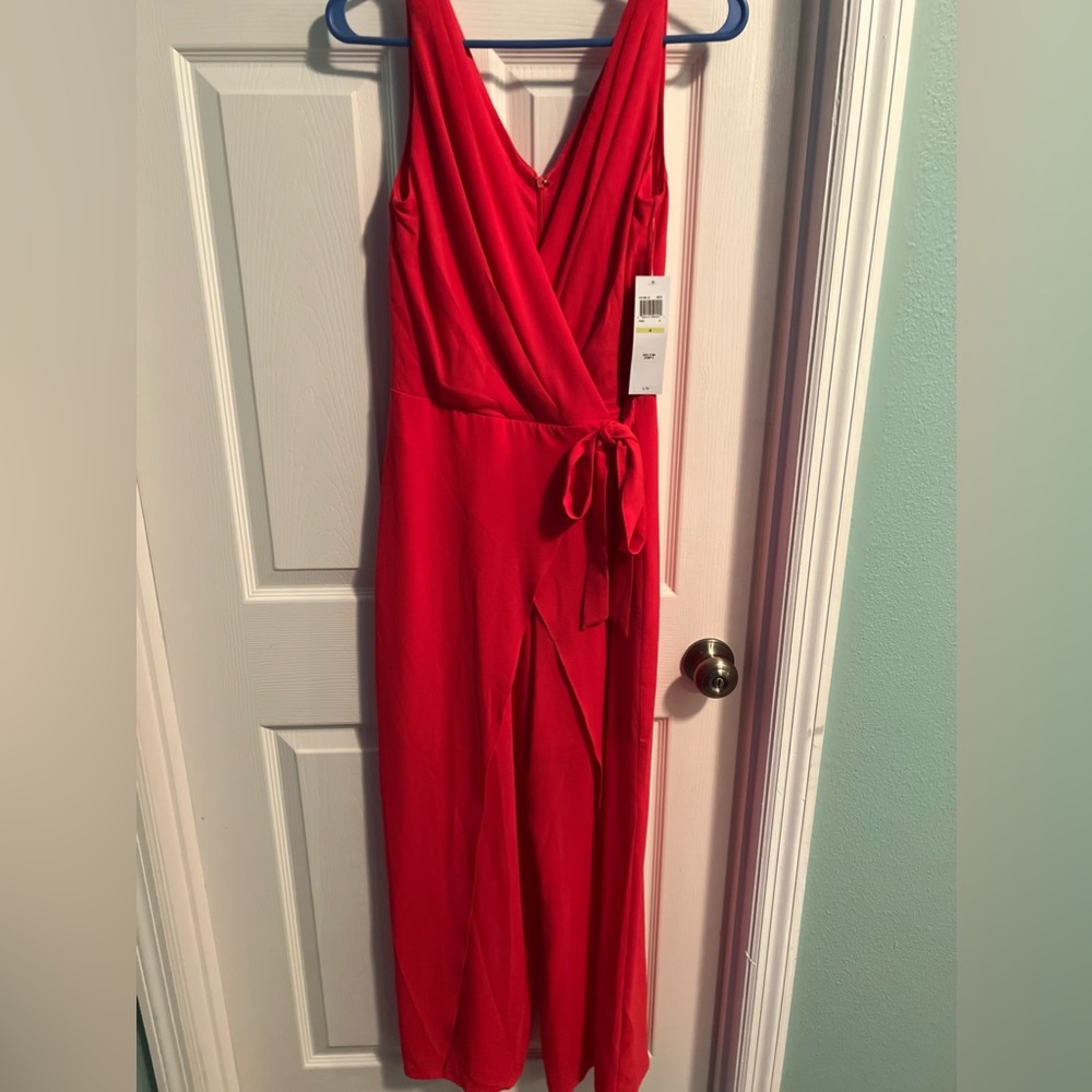 Holiday party jumpsuit red size 4,  brand is London Times NWT